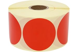 Prolac Markierungspunkte – 1000 Stück Bunte Klebepunkte auf Rolle, 25x25 mm - Rot, Glue Dots, Selbstklebende, Runde Aufkleber perfekt für Kennzeichnung im Büro, Sticker rund