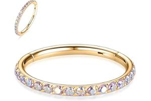 Opal CZ Conch Hoop Ring Septum Schmuck Türkis Nahtloser Clicker Ring Daith Ohrringe Chirurgischer Stahl Turm Tragus Conch Piercing Schmuck Kleiner Hoop Ohrring Nasenring 20G 18G 16G 14G 12G