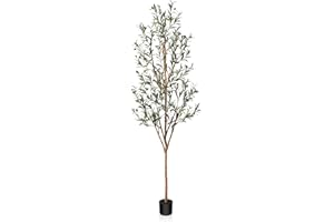 Kazeila Olivier Artificiel 210cm Plantes Artificielles Interieur Plante Artificielle Fausse Plante Décoration Interieur Maison Balcon Déco(1PACK)