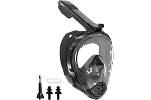 Jwintee Maschera da snorkeling, maschera da immersione, vista a 180 gradi, con design panoramico, per adulti e bambini