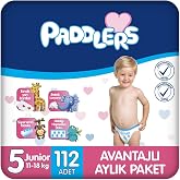 Paddlers Bebek Bezi 5 Numara Junior (11-18 Kg) 112 Adet &ndash; Aylık Paket