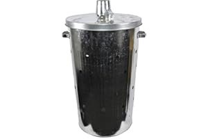 Srendi® Extra Large 110L Litre Metal Galvanised Garden Incinerator Extra Hole Fire Bin Burning Leaves Paper Wood Rubbish Dustbin Made In U. K.