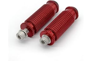 NICEDOLL Pedane del cambio per moto, 8 mm, poggiapiedi per freno e pedane universali, colore rosso