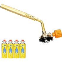 Z.M.C Brûleur à gaz 1,0 kW + 4 cartouches de gaz de 227 g - Brûleur à flamme jusqu'à 1300 °C - Chalumeau Bunsen - Chalumeau de cuisine avec flamme réglable - Embout brûleur Z.M.C Brûleur à gaz 1,0 kW + 4 cartouches de gaz de 227 g - Brûleur à flamme jusqu'à 1300 °C - Chalumeau Bunsen - Chalumeau de cuisine avec flamme réglable - Embout brûleur