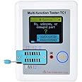 Electronic Component Tester, LCR-TC1 1.8" Color LCD Display Capacitors Detector, NPN PNP Transistor Automatic Calibration Checker, Diode Triode Resistor MOS SCR ESR Inductor Meter