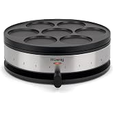 H.Koenig Electric Crepe Maker KREP56, Crepe Maker 2 in 1, Reversible Plates, Crepe Party, Crepes and Mini Crepes, 230&deg; Adjust