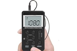 ZEERKEER Mini Radio Pocket Radio Portable AM FM Radio de Poche 2 Bandes Radio stéréo DSP Digital Tuning avec Casque USB Rechargeable Idéal pour Walking (Noir)