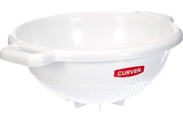 Curver Passoire à Pieds - pour légumes, pâtes, Riz - Facile à Laver -sans BPA - 25,4 x 31 x 11,2 cm - Blanc