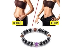Mysika BESTT Magnetische Armband - Unisex Hämatit Therapie Stein Runde Perlen Stretch Armreif für Gewichtsverlust Abnehmen Anti-Müdigkeit Schmuck