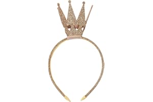 XIHIRCD Serre Tête Couronne de Reine de Cour, Couronne Dorée Scintillante Serre Tête Couronne Dorée Petites Couronnes Dorées pour Femmes Serre Tête Couronne Brillant pour Filles Diadème de Mascarade