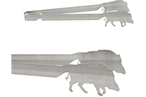 CAROLISA Grillzange Motiv Wildschwein/Jäger/Jägerin Jagd, spülmaschinengeeignet, Geschenkidee, Männergeschenk, Geschenk Jäger, Jagdgeschenk