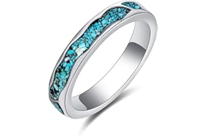 URONE Türkis Ringe 925 Sterling Silber Wave Ring Versprechen Ringe Türkis Schmuck Geschenke für Frauen Mädchen