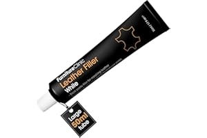 Furniture Clinic, Masilla de Reparación de Cueros: Para Rellenar Agujeros, Rozaduras, Arañazos, Grietas (blanco, 50 ml)