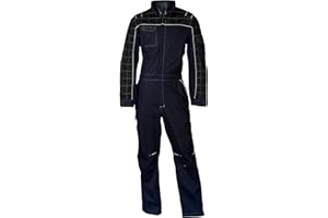 SADISRLS Tuta da Lavoro Professionale Bicolore per Carrozziere Meccanico Gommista Agricoltore, Cotone/Poliestere, Multitasche con Cerniera Zip - Resistente Multitasche