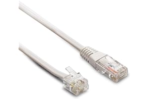 METRONIC 395231 - Cable telefónico RJ45/RJ11 macho/macho, 1,8m, para modem, router, fax, compatible norma NF C15-100, blanco