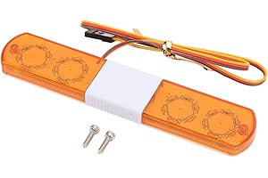 BONKZEBU RC LED Police Light Simulation Design 4 Modes RC Police Flash Lamp LED Alarming Light for 1/8 1/10 RC Cars (Yellow)