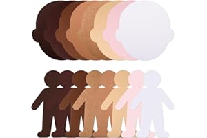 CESTAME 96 Pcs Multicultural Face People Cutouts 5.5 Inch Paper Face People Die Cuts Assorted Skin Colors Paper Cut-outs for DIY Papers Dolls Classroom Crafts Projects
