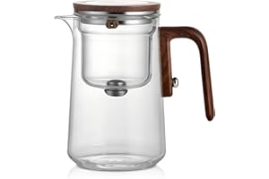 GUGXIOM Enchantipot Théière en verre Contrôle par pression Pot magique 800 ml avec remplissage d'eau et passoire