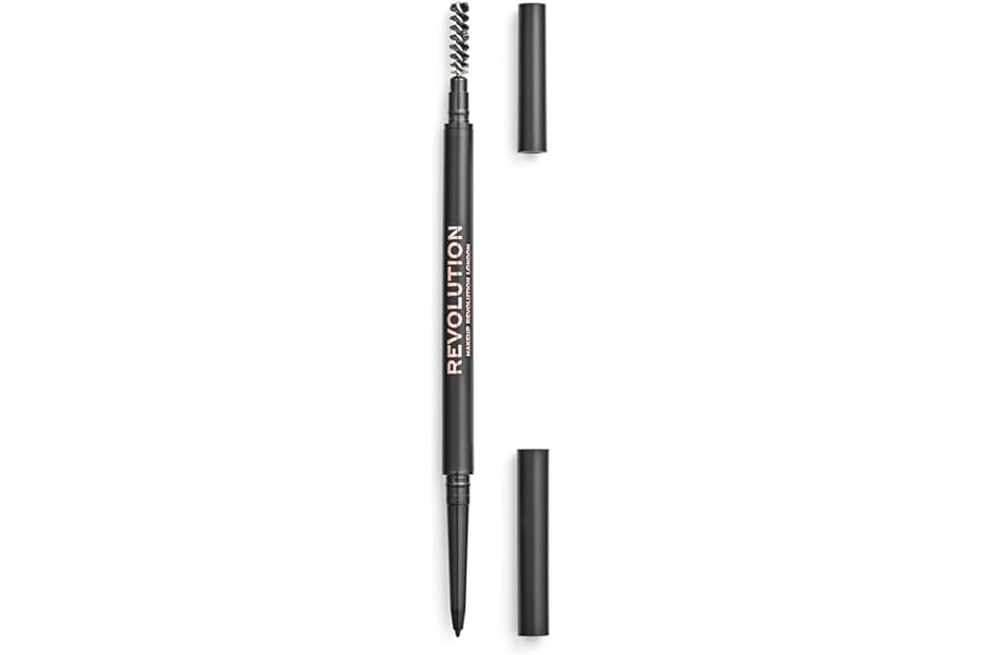 Revolution Precise Brow Pencil, Double-Ended Makeup Tool with Brush for Easy & Ultra Defined Brows and Bold Looks, Dark Brown, 0.05g