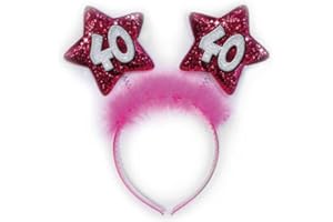 DOR IMPORT S.R.L. CERCHIETTO 40 ANNI STELLE FUXIA Gadget idea regalo scherzo per festa compleanno