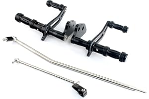 TARAZON CNC Billet Forward Controls Footpegs Kit for Harley Davidson Dyna Street Bob FXDB 2006-2017/ Low Rider FXDL/Super Glide FXD 2000-2017, Black New Version (Footpegs + Levers + Linkages)