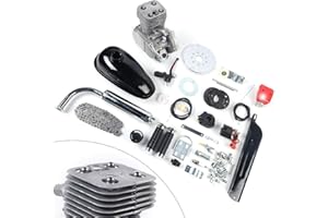 ROMYIX Bike Engine Kit,100cc 2-Stroke Bicycle Gasoline Engine Motor Kit DIY Motorized Bike Single Cylinder Air-cooled CDI Ignition,3.2kw/5500r/min,0.53Gal Large Fuel Tank