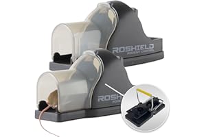 ROSHIELD Touch-free Kill & Throw Away Mouse Trap, Hand-Free Reusable Snap Traps that Kill Instantly, New Strongers Snap Mechanism - 2 PACK.