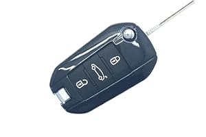 DESCONOCIDO Generic Nordecco Funda rígida brillante para llaves de 3 botones compatible con Opel Vauxhall Corsa F Crossland X VIVARO (negro - negro)