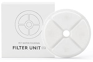 IMIPAW Fontanna dla kotów, okrągły filtr do fontanny dla kotów, filtr zamienny do fontanny do picia 2-3 l, filtry z żywicą i węglem aktywnym dla kotów i psów, 6 sztuk