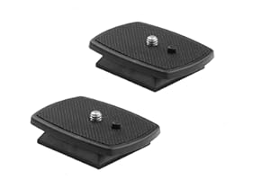 Esme 2Pack Universal Quick Release QR Plate Tripod Head for Velbon CX Series, Sony VCT Series, Amazon Basics 60" Tripod - Black, Camera Compatible, Tripod Mount