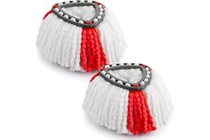 MXZONE 2 Pack Mop Replacement Head for Viled Spin EasyWring Clean Turbo Classic Microfibre Mop Refill Head Triangle mop Head, Red