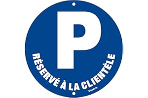 Goodvia Panneau Parking Reserve A La Clientele Aluminium Réfléchissant Ø 280 MM, Panneau Stationnement Réservé PARKING RESERVÉ Métallique Imperméable et Résistant aux UV, 1PC