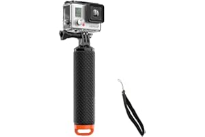 Welltop Poignée/trépied à main étanche et flottante pour caméra GoPro Hero 2/3/3+/4 - Avec vis moletée et dragonne réglable