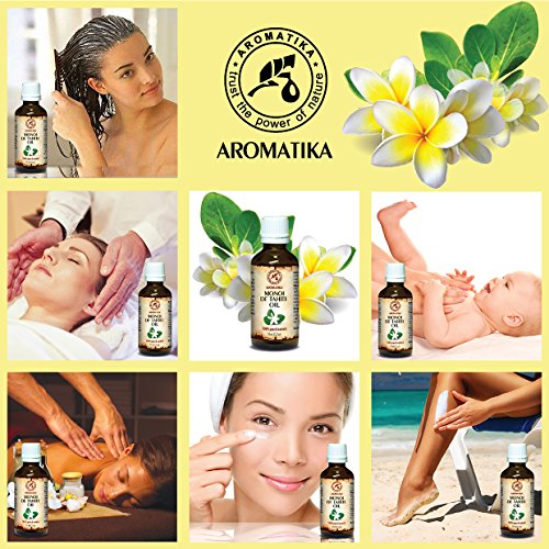 Monoi de Tahiti Öl, native, virgin, Monoi de Tahiti-Öl 100% rein und natürlich 50ml, Glasflasche, Kaltgepresstes, Basisöl multi-funktionales – Frankreich, Körperöl, reich an Vitaminen, nährend, Intensive Pflege Gesicht, Körper, Haare, Haut, Nägel, Hände, Lippen, Anti-Falten / Anti-Aging, gut mit ätherischem Öl, für Schönheit / Aromatherapie / Entspannung /Massage / Wellness /Kosmetik / Körperpflege / Spizenqualität / Hypoallergen Mehrzweck von AROMATIKA - 2