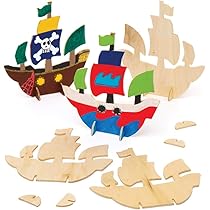 Baker Ross AT666 Pirate Sand Art Fridge Magnets Kits – Pack Of 6, For Children To Decorate And Display Ideal Kids Arts And Crafts Project