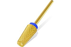 CGBE Fresas Torno para Uñas, 5 en 1 puntas de carburo de tungsteno para fresadora de uñas, puntas de lima de uñas de tungsteno, puntas profesionales de 3/32'' para uñas eléctricas-Medio