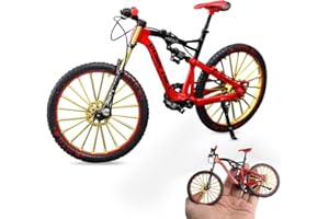 Fivtsme Bicicleta de Juguete, Finger Bike, 1:10 Modelo de Bicicleta en Miniatura, Bicicleta de Dedo en Miniatura, Adornos de Bicicleta Modelo para decoración de Escritorio de Oficina (Rojo)