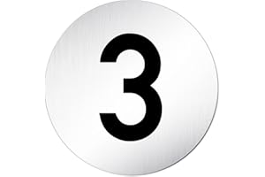TÜRSCHILDER24 XXL Türschild • Ziffern - Zahlen Schild - Türnummer • Ø 100mm • Aluminium (eloxiert) • Türschild Hinweisschild • Schild (Zahl/Ziffer 3)