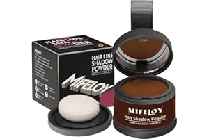 Mifeloy Poudre de racine des cheveux avec éponge miroir, marron, poudre de racines invisible, effet immédiat, correcteur pour épaissir les cheveux, pour femmes et hommes, maquillage imperméable pour