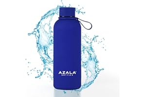 Azala® BOTTLES - Botellas de agua de Acero Inoxidable 500ml - Botella TÉRMICA deportiva - Termo con aislamiento de doble pared - Libre de BPA - Efecto termo 12 Horas Caliente y 24 Horas Fría - Azul
