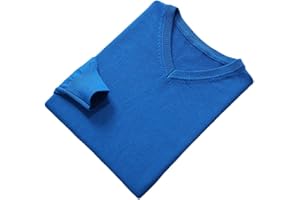 Vogrtcc Men Jumpers Vneck Long Sleeve Pullovers Solid Color Woolen Knitting Jumpers