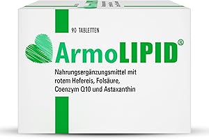 ArmoLIPID® - Die Nr. 1 Marke im Cholesterinmarkt° - Nahrungsergänzungsmittel mit rotem Hefereis, Folsäure, Coenzym Q10 und Astaxanthin - Das Plus für deinen gesunden Lebensstil - 90 Tabletten