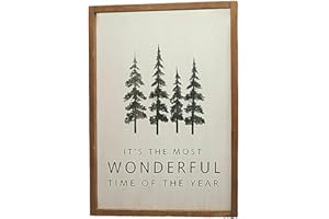 Loberon Dekoboard Wonderful, festlicher Print auf Pergamentpapier, Weihnachtsdekoration, Weihnachten, Furnierschichtholz, MDF, Papier, Eisen, weiß/braun