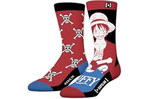 [ X ] CAPSLAB Calcetín Hombre One Piece Algodón, 1 Par de Calcetines Fantasía Hombre Luffy, Original y Edición Limitada