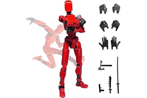 BYTLXM T13 Action Figure, Figura d'azione T13, 13 Action Figure di robot, Stampa 3D di personaggi mobili, Titan 13 Action Figure, regalo perfetto per la tua famiglia. (rosso)