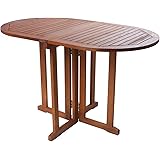 Spetebo Tavolo da giardino ovale in legno di eucalipto - 120x70x73 cm - pieghevole per birra Bistrot balcone oliato