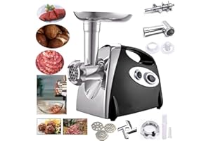 LUKVCIY Meat Grinder Electric, Mince Meat Machine 2800w, Meat Mincer and Sausage Maker Kit, 3 Slicers (Stainless Steel), Meat Grinder Machine for Home Use, Black