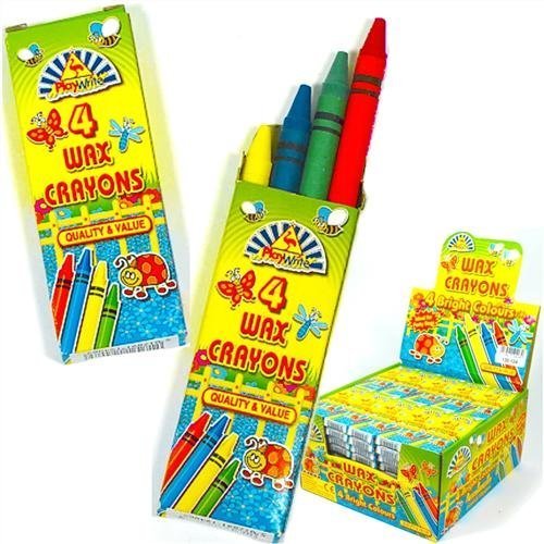 Wax Crayons Kids Party Bag Fillers 4 in pack, 10 packs supplied by Party Bags 2 Go
