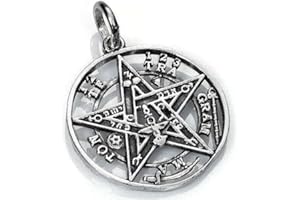 AKIEE Tetragrammaton Pendentif Argent Sterling 925 Protection Lucky Charms Pour Hommes Et Femmes