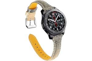 Aliwisdom Correa de Reloj Cuero 20mm 22mm para Reloj inteligente, Universal de pulsera de Repuesto de Piel Smartwatch de liberación rápida para Mujer (20 mm, Oro rosa + Negro)